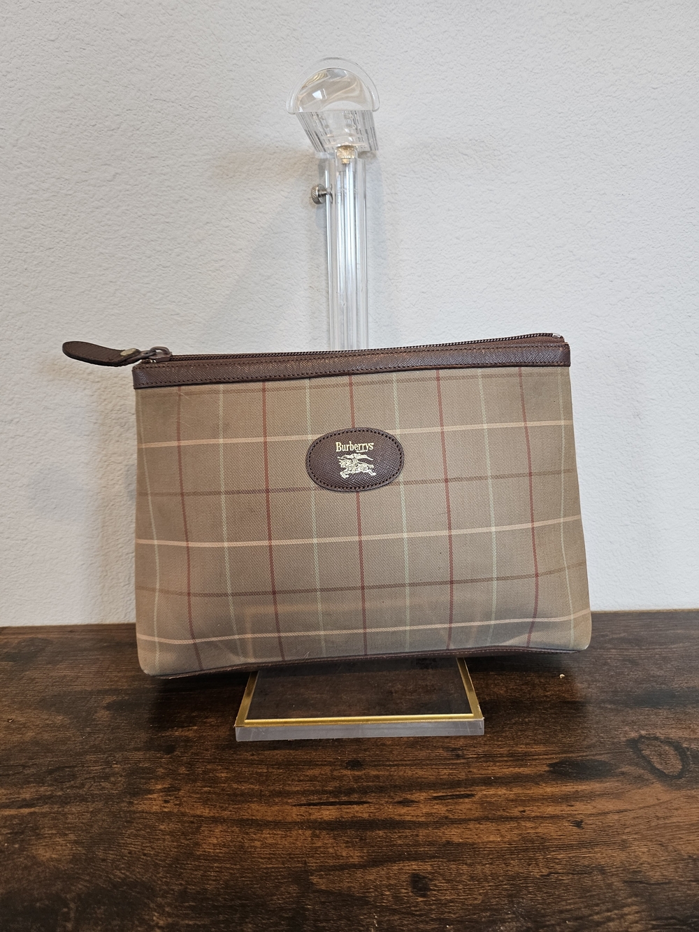 Vintage Burberry Nova Check Zip Pouch